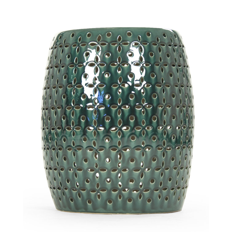 Teal Lovell Ceramic Accent Garden Stool