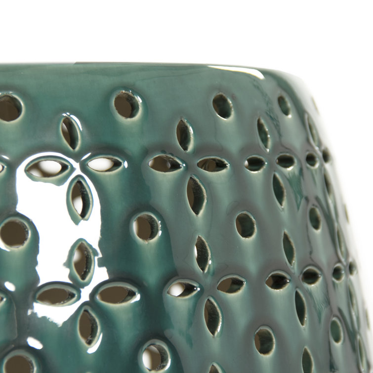 Teal Lovell Ceramic Accent Garden Stool