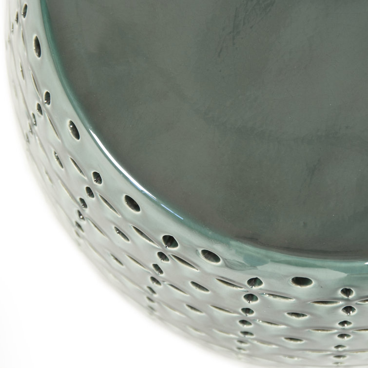 Teal Lovell Ceramic Accent Garden Stool