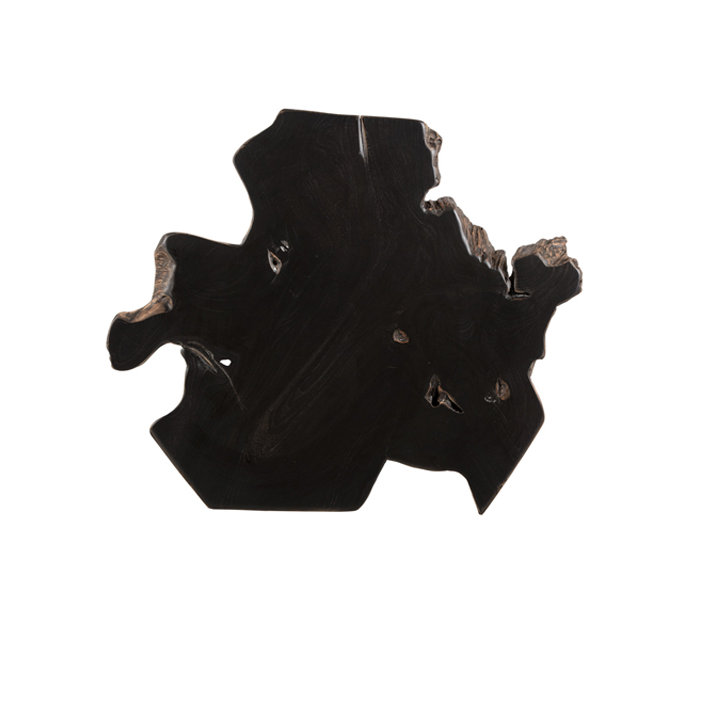 Wyatt Industrial Black Rectangular Teak and Steel End Table