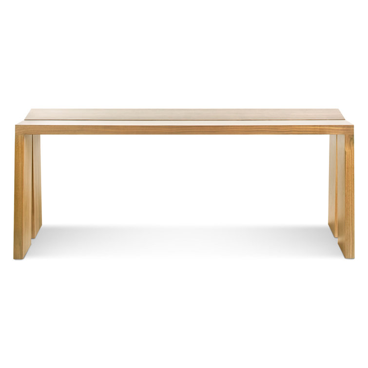 White Oak 60" Bench with Brass Brackets