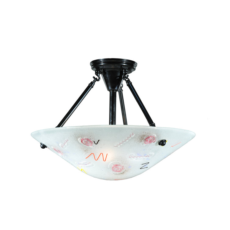 Fusion Nova 2-Light Indoor/Outdoor Glass Bowl Semi-Flush Mount