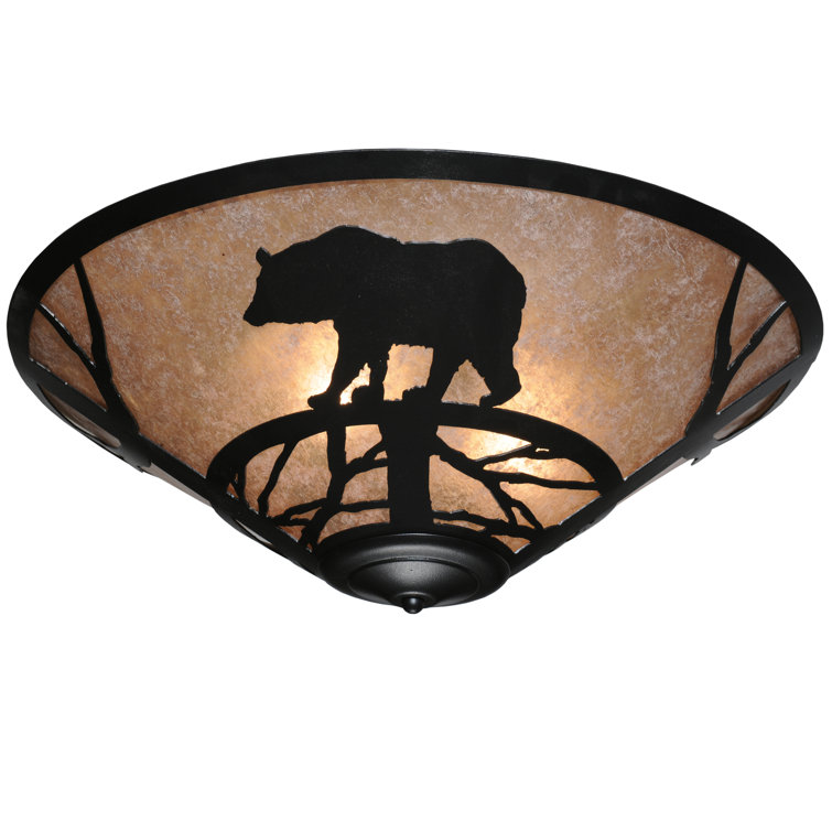 Meyda 22" Bear On The Loose Glass Globe Flush Mount LED Light
