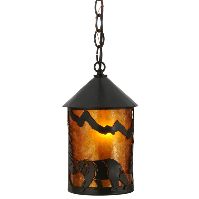 Lone Bear Mini Globe Lantern Pendant in Timeless Bronze