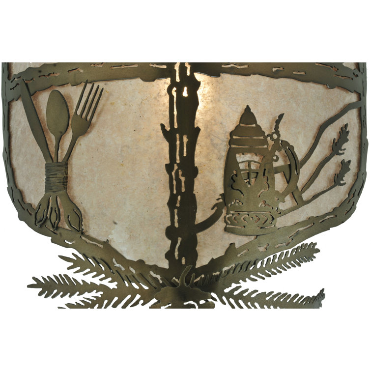 Rustic Americana Dual-Light Brass & Bronze Sconce with Mica Shield