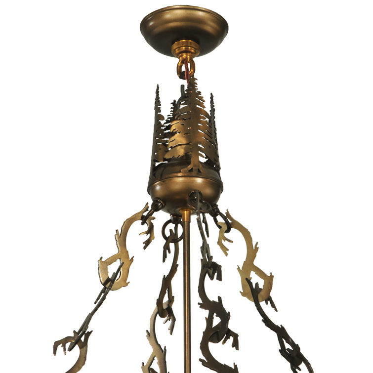 Antique Copper and Glass 4-Light Indoor/Outdoor Pendant