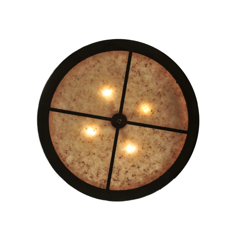 Antique Copper and Glass 4-Light Indoor/Outdoor Pendant