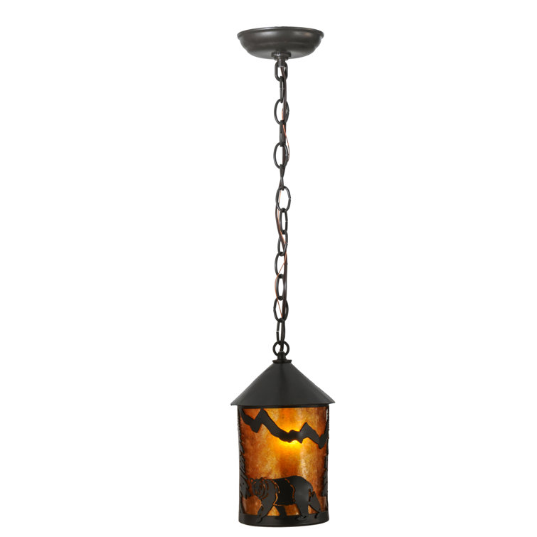 Lone Bear Mini Globe Lantern Pendant in Timeless Bronze