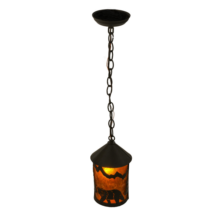 Lone Bear Mini Globe Lantern Pendant in Timeless Bronze