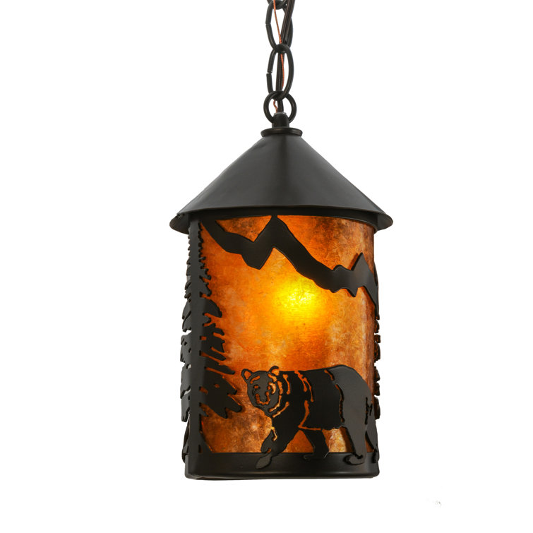 Lone Bear Mini Globe Lantern Pendant in Timeless Bronze