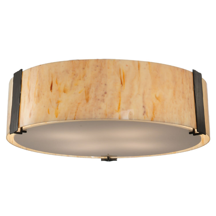 Timeless Bronze and Glass 24" Indoor/Outdoor Flush Mount Light