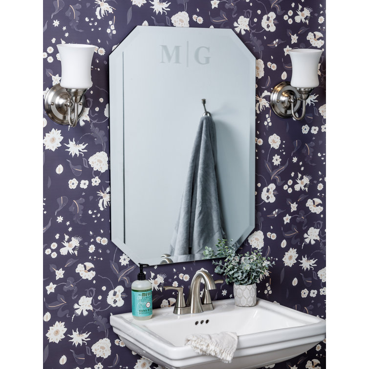 Rectangular Frameless Beveled Glass Wall Mirror