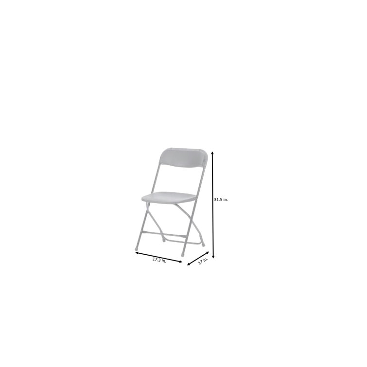 Black Heavy Duty Plastic Folding Chair with Steel Frame, 8 Pack