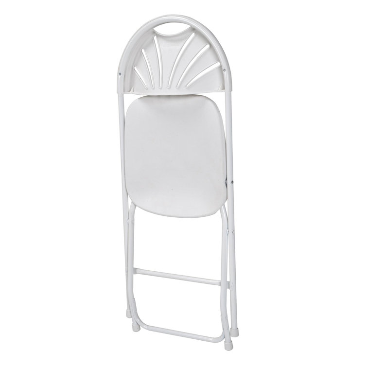 White Fan Back Indoor/Outdoor Folding Chair