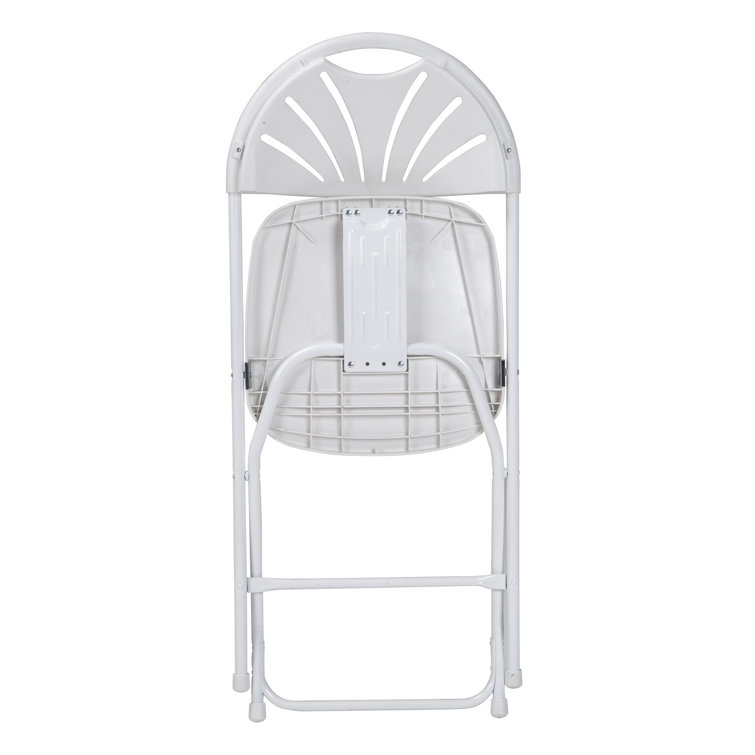 White Fan Back Indoor/Outdoor Folding Chair