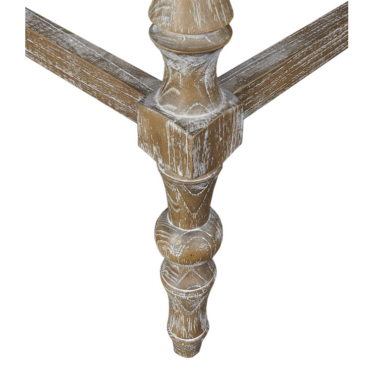 Rustic Charm Backless Barstool in Brown Finish with Geometric Seat