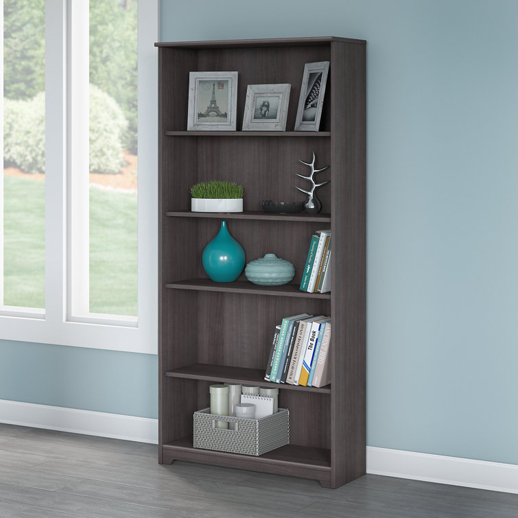 Cabot Traditional Heather Gray 5-Shelf Adjustable Bookcase