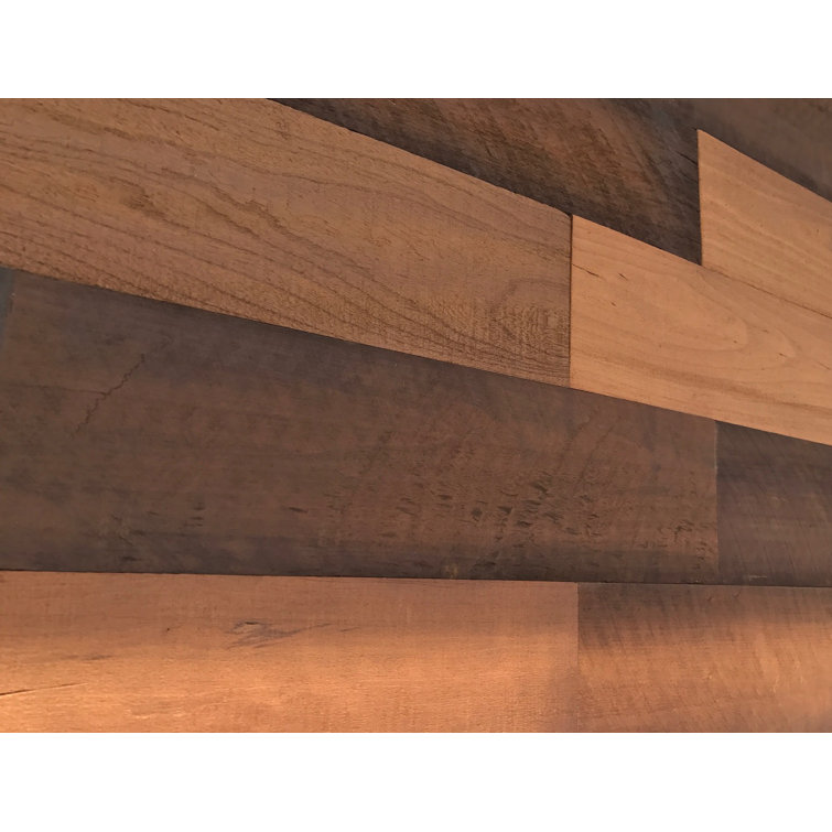 Distressed Antique Brown Poplar Wood Wall Planks, 4 ft