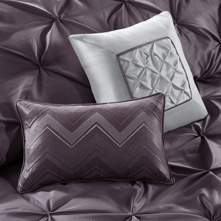Joella 24-Piece Plum Microfiber Queen Bedding Set