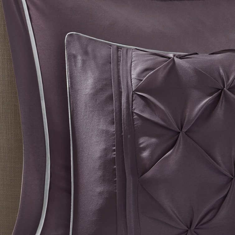 Joella 24-Piece Plum Microfiber Queen Bedding Set