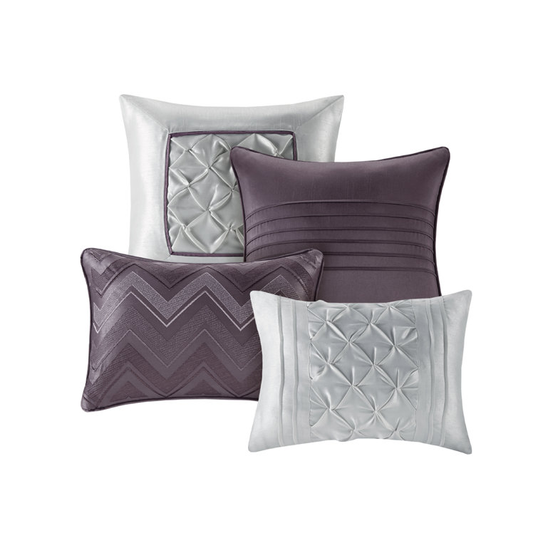 Joella 24-Piece Plum Microfiber Queen Bedding Set