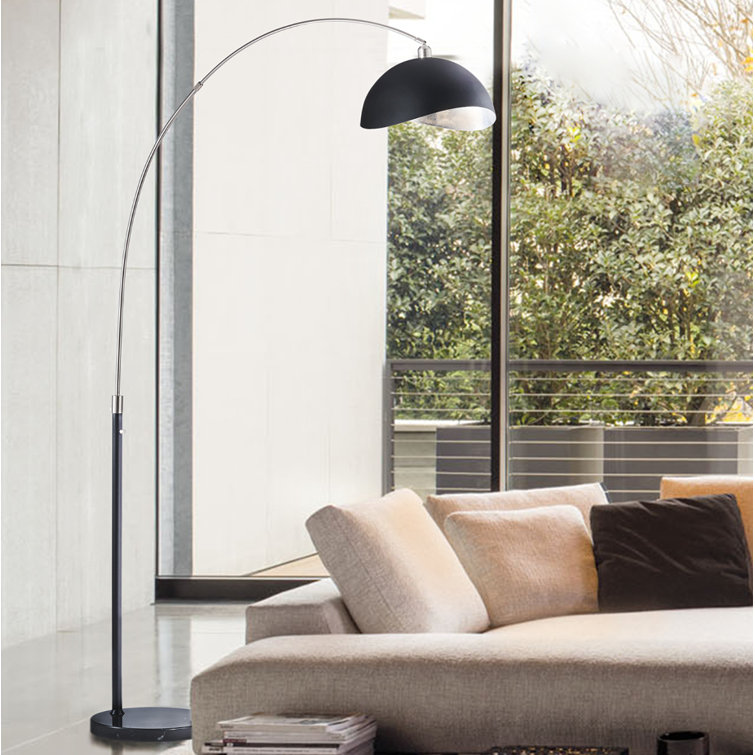 Luna Bella 92" Matte Black and Nickel Arc Floor Lamp