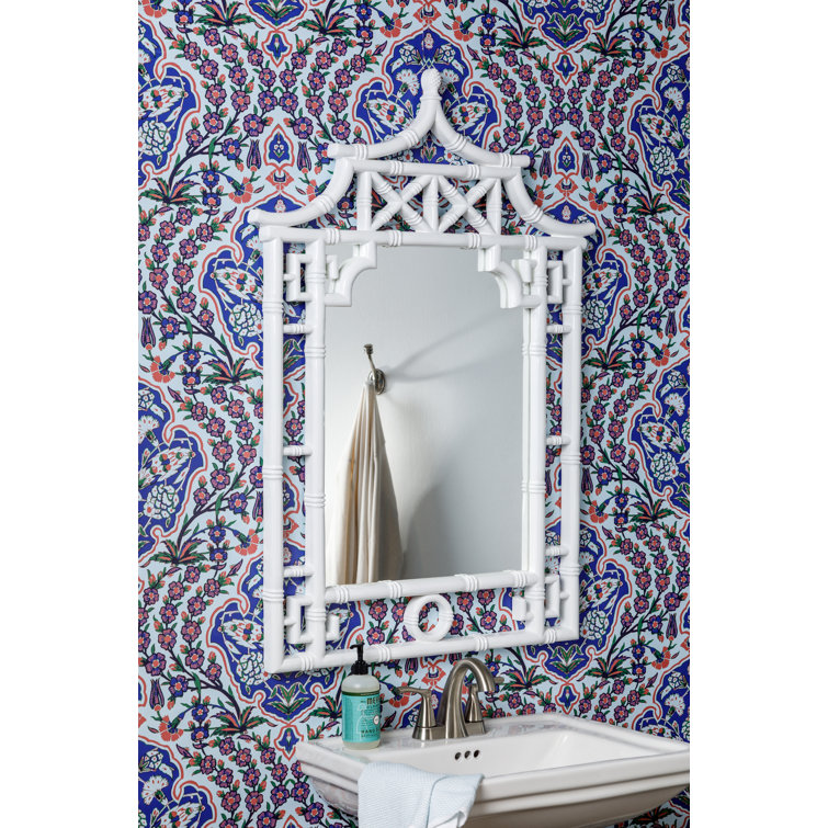 Glossy White Rectangular Polyurethane Wall Mirror