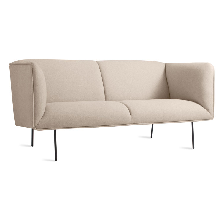 Camel Velvet Tight Back Sofa with Blackened Steel Legs