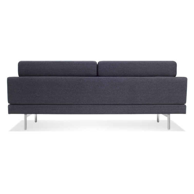 Edwards Navy Queen Sleeper Sofa with Brushed Stainless Steel Legs