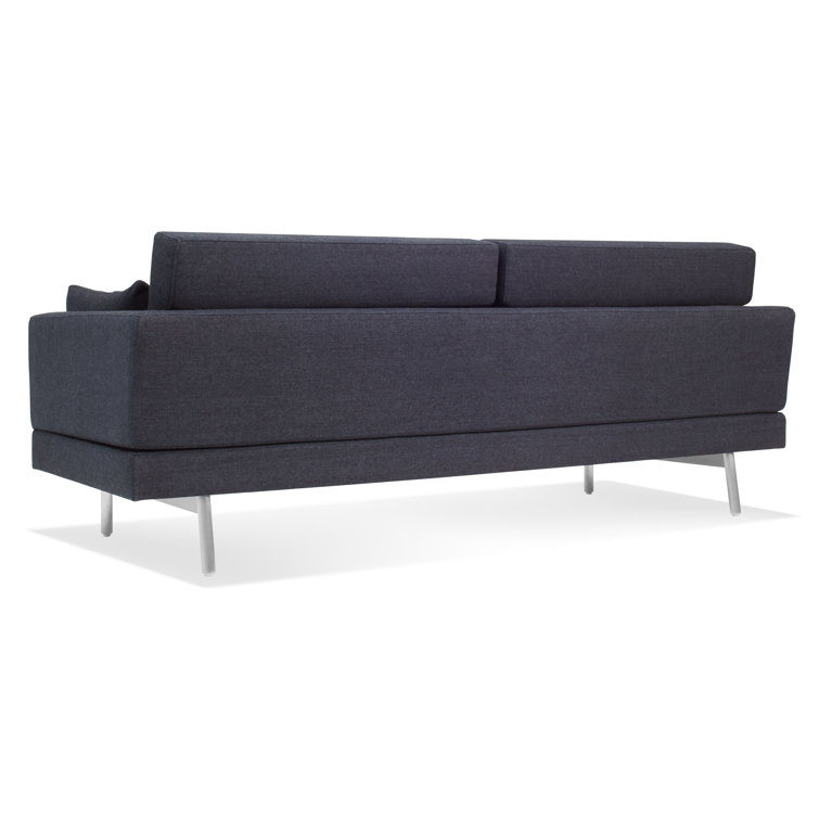 Edwards Navy Queen Sleeper Sofa with Brushed Stainless Steel Legs