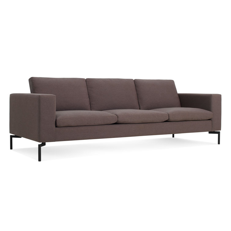 New Standard 92" Gray Fabric Sofa with Black Legs