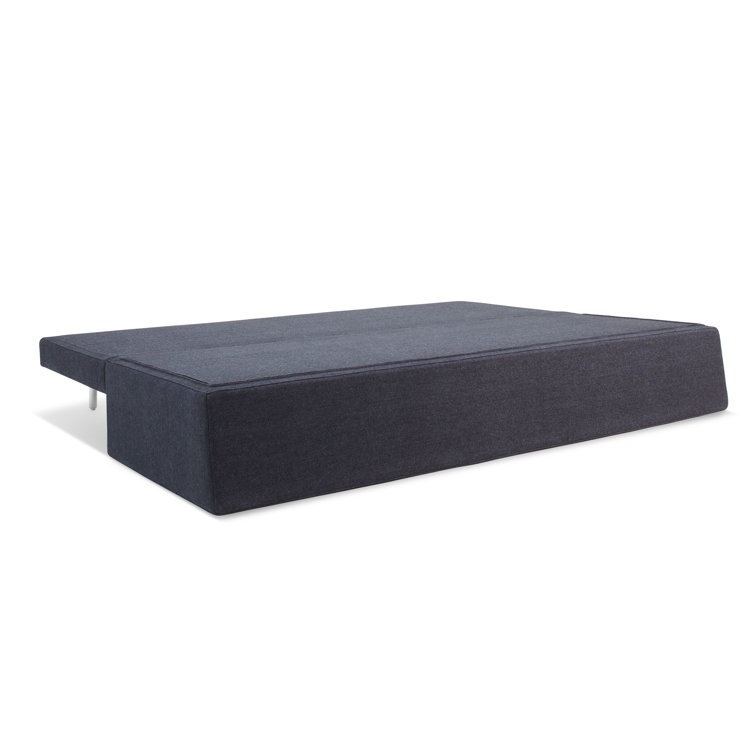 Edwards Navy Queen Sleeper Sofa with Brushed Stainless Steel Legs