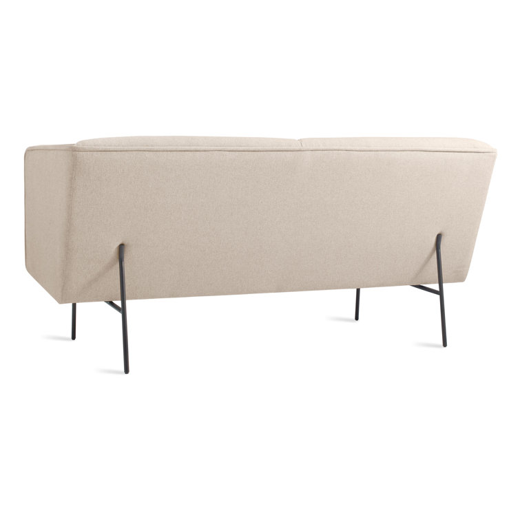 Camel Velvet Tight Back Sofa with Blackened Steel Legs