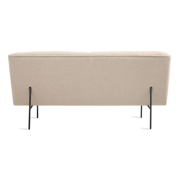 Camel Velvet Tight Back Sofa with Blackened Steel Legs