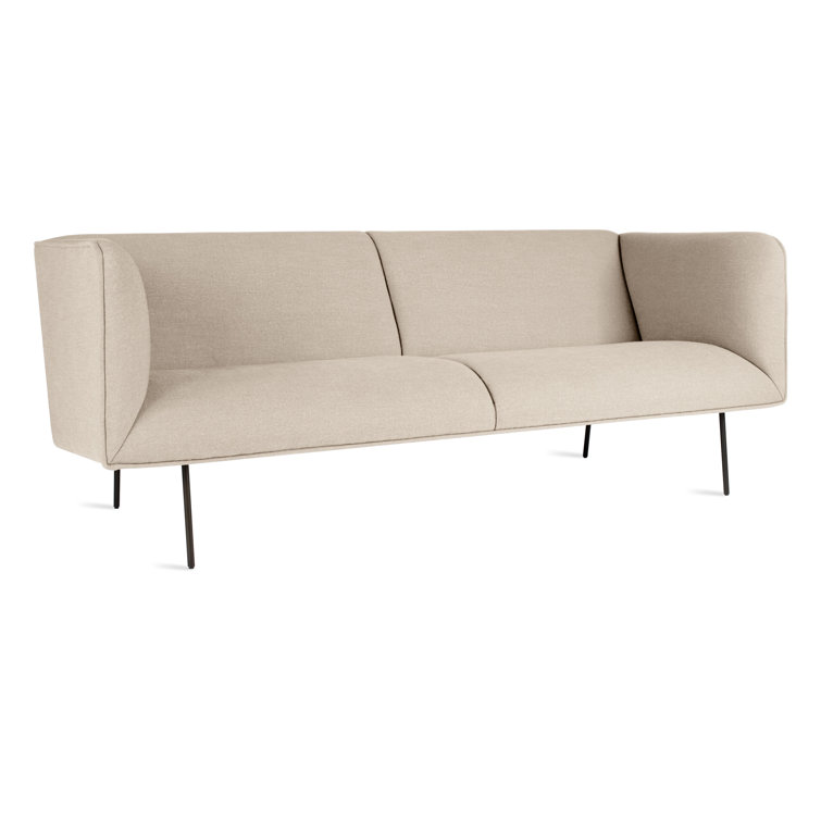 Camel Velvet Tight Back Sofa with Blackened Steel Legs