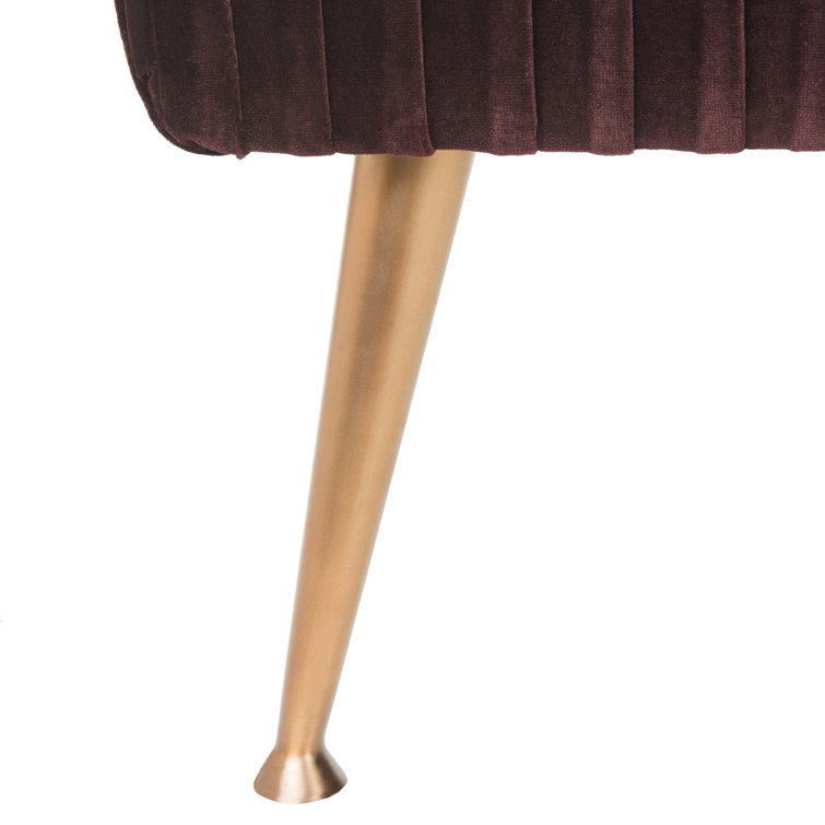 Giotto Cabernet Velvet Bench with Brass Legs