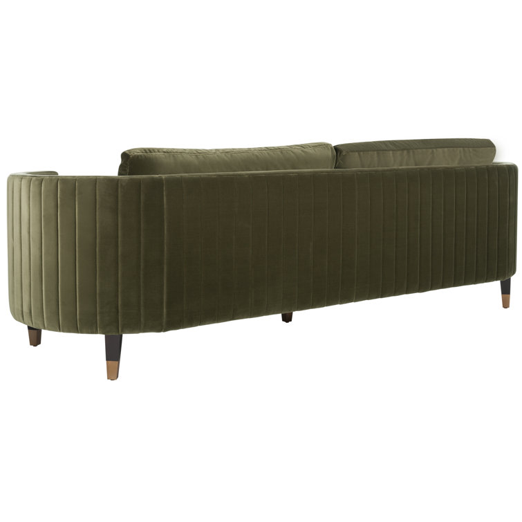 Giotto Dark Olive Green Velvet Split Back Sofa
