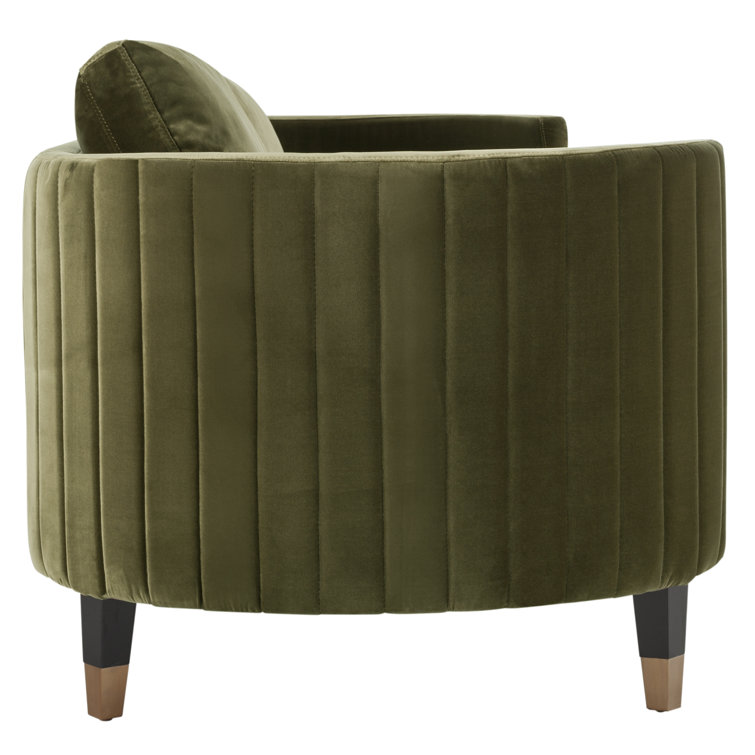 Giotto Dark Olive Green Velvet Split Back Sofa