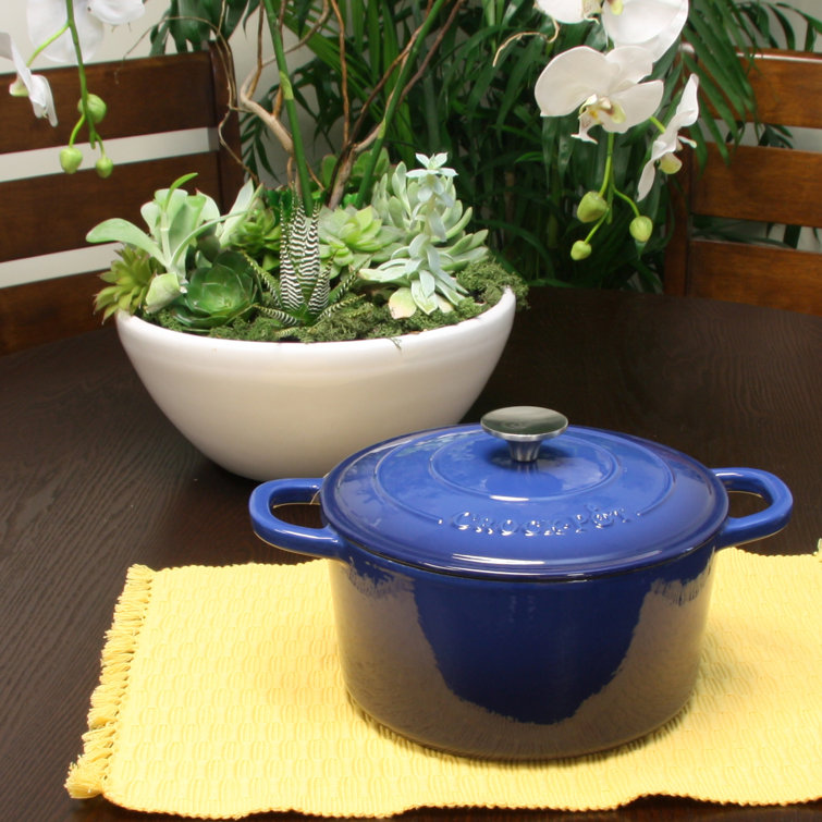 Sapphire Blue 10.6'' Enameled Cast Iron Dutch Oven