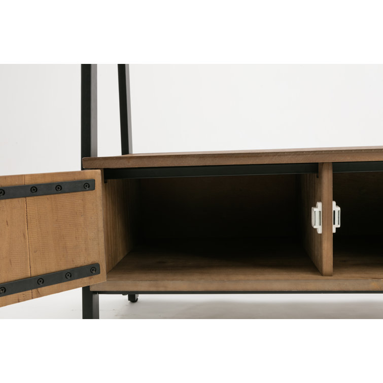 Carlton Mid-Century Natural Fir Hall Tree with Storage