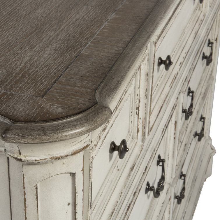 Antique White Traditional 7-Drawer Dresser with Felt Lined Drawer