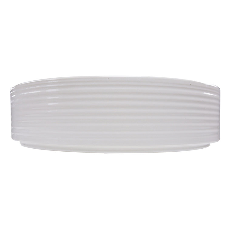 16'' White Fireclay Round Vessel Bathroom Sink