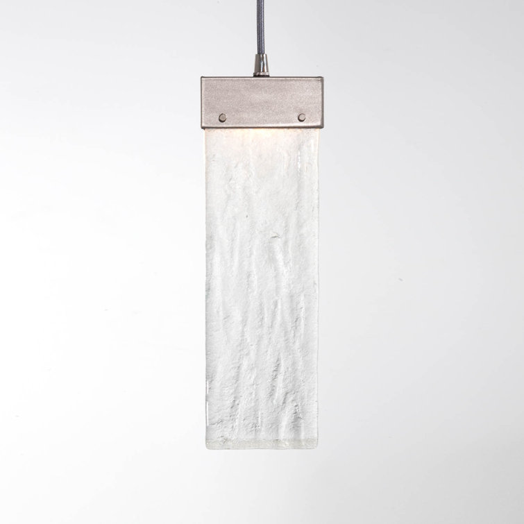 Mini Drum LED Pendant Light in Metallic Beige Silver with Bronze Granite Glass