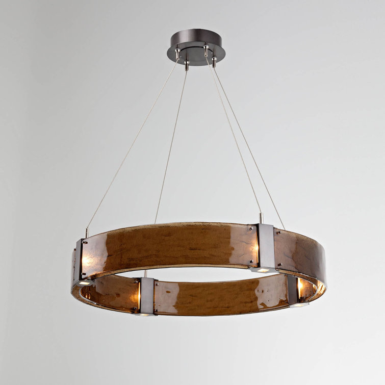 Bronze Granite 32.7" Drum LED Pendant Light