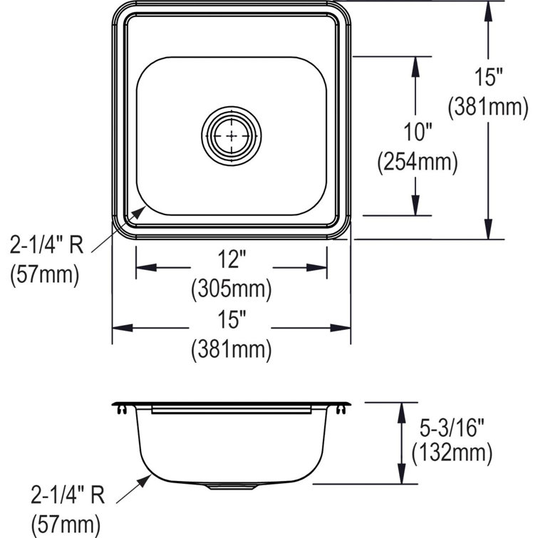 Dayton 15'' Satin Stainless Steel Drop-In Bar Sink