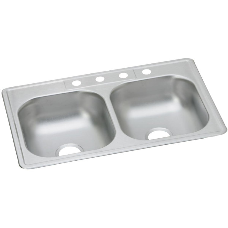 Dayton 33" Stainless Steel Double Bowl Drop-In Kitchen Sink