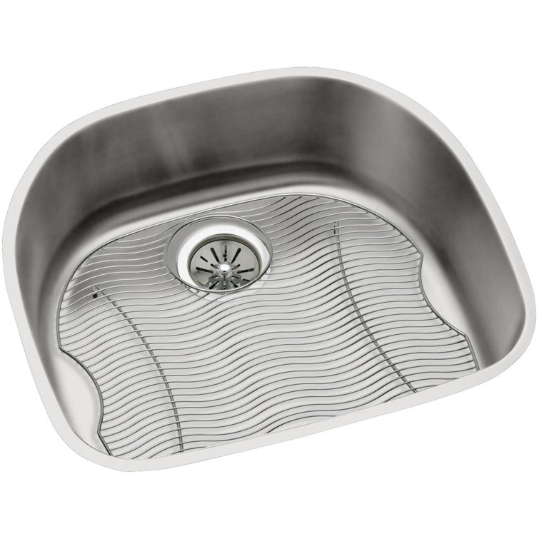 Elkay Lustertone Stainless Steel Single Bowl Undermount Sink Kit