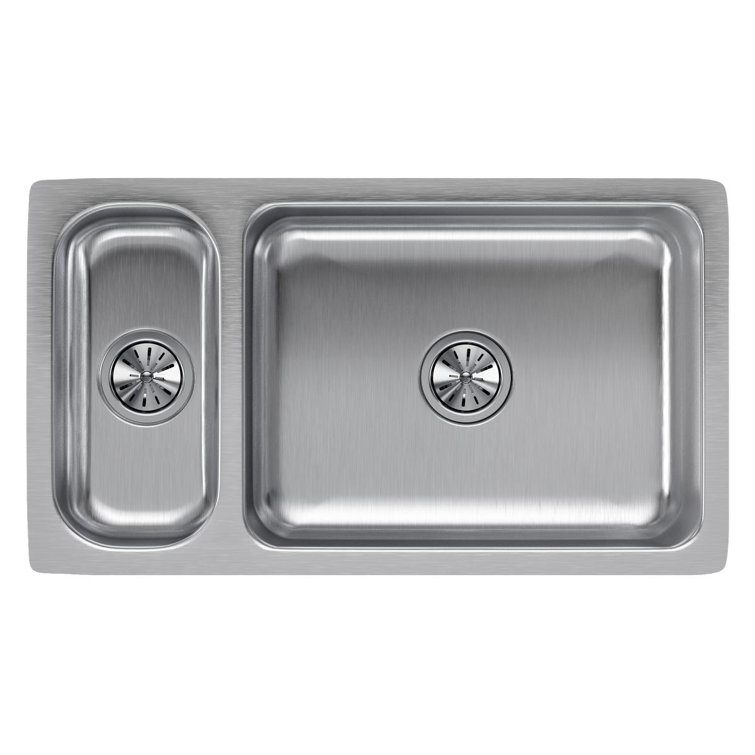 Lustertone 32" Stainless Steel Double Bowl Undermount Kitchen Sink