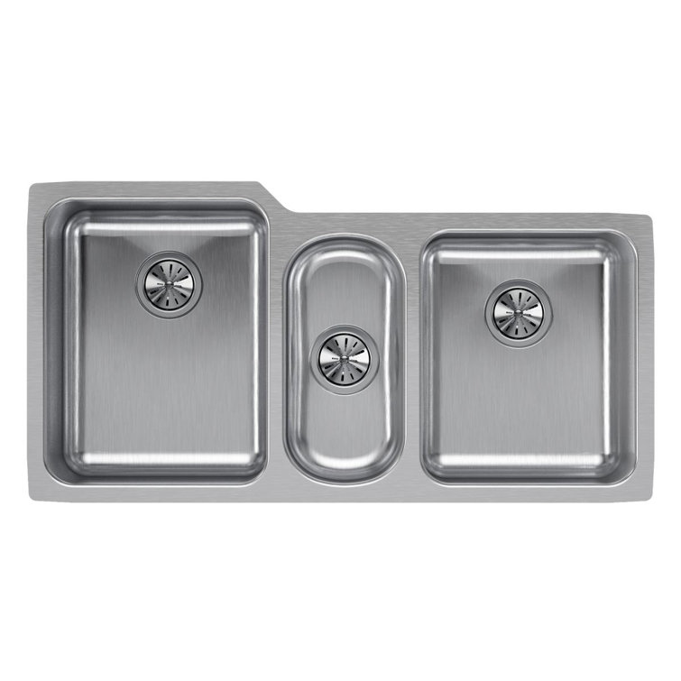 Lustertone 40" Triple Bowl Stainless Steel Undermount Sink