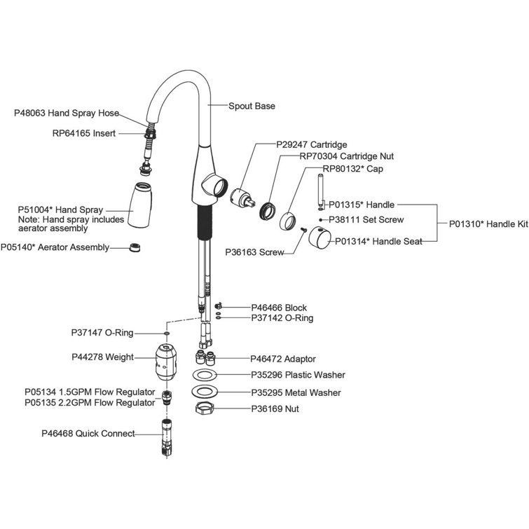 Chrome Single Lever Pull-Down Spray Bar Faucet